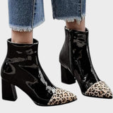 Diva | Botas de Charol con Estampado de Leopardo