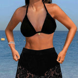 Martina - Elegante conjunto de bikini de encaje en un solo color