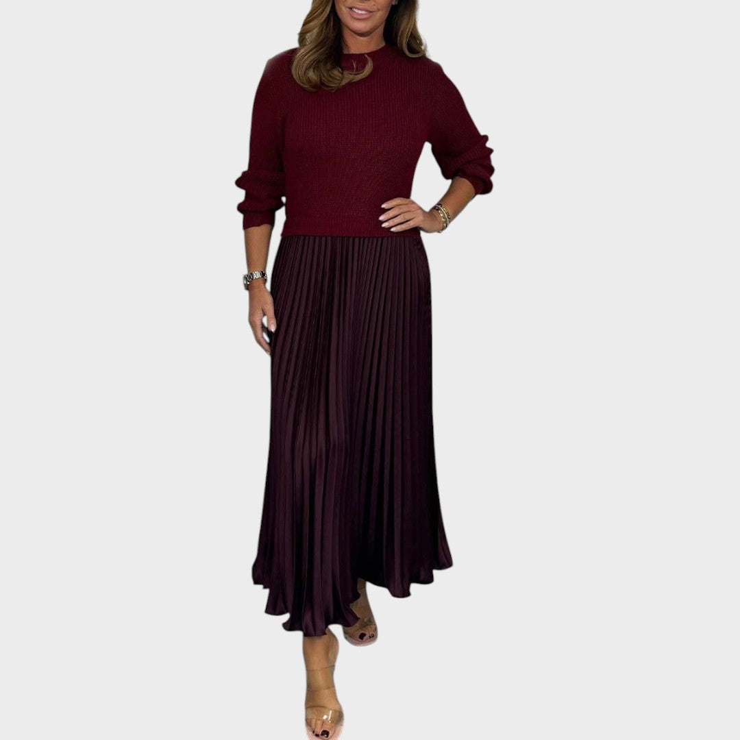 Anabela | Conjunto de Jersey y Falda Plisada