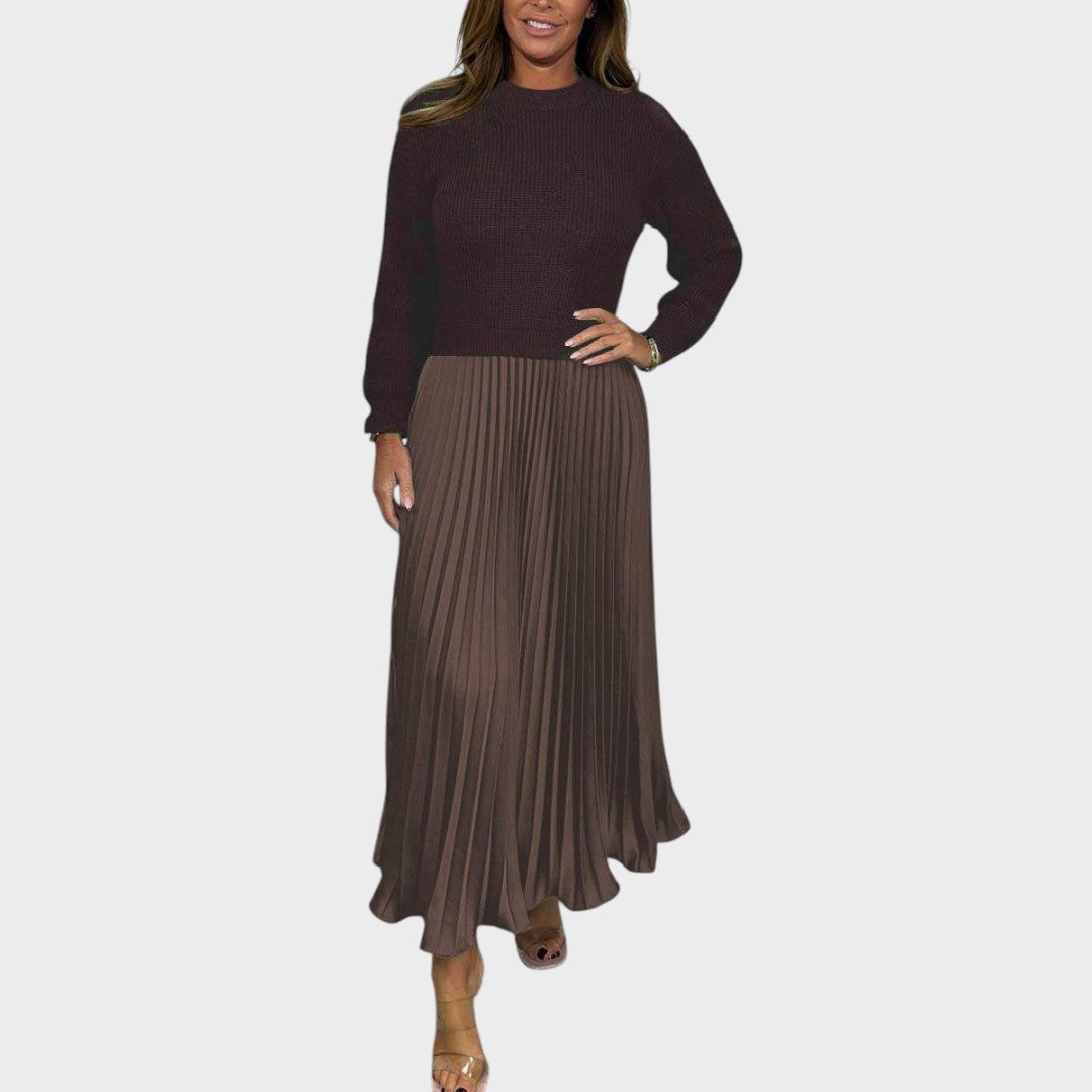 Anabela | Conjunto de Jersey y Falda Plisada