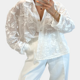 Prairie Camisa de Encaje Bordado