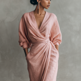 Vestido Maxi de Lino con Escote en V