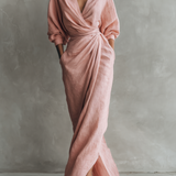 Vestido Maxi de Lino con Escote en V