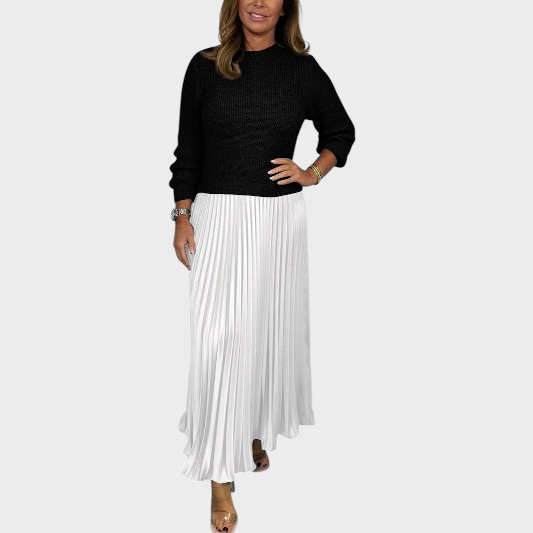 Anabela | Conjunto de Jersey y Falda Plisada