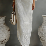 Vestido color marfil sin hombros