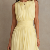 Itziar | Vestido Maxi Sin Mangas Fruncido