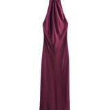Vestido de Satén con Espalda Descubierta