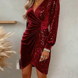 Emilia | Vestido Midi Navideño con Escote en V