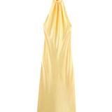 Vestido de Satén con Espalda Descubierta