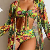Glenda - Bikini con falda de flores