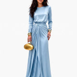 Anabel | Vestido Maxi de Satén Drapeado