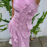 Vestido de Noche con Pliegues