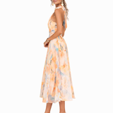Garazi | Vestido Maxi Halter de Acuarela
