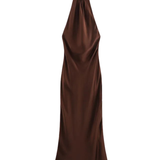 Vestido de Satén con Espalda Descubierta