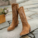 Valentina - Botas Vaqueras Con Tacón Bloque Estable Y Cómodo