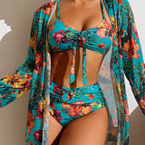 Glenda - Bikini con falda de flores
