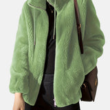 Alya – Chaqueta de pelo suave con cremallera