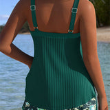 Marina - Tankini a Rayas con Pantalones Cortos de Playa de Dos Piezas