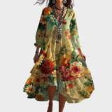Sophie - Vestido Boho Vintage Floral Cuello en V