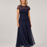 Imelda | Vestido de Gasa con Cuello Redondo