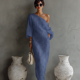 Vestido color marfil sin hombros