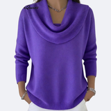 GIULIA - Suéter con Cuello Ruffle Acogedor