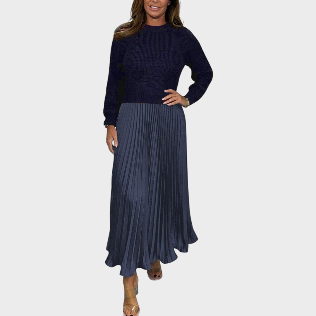 Anabela | Conjunto de Jersey y Falda Plisada