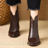 Isabelle | Botines de cuero cómodos con puntera y altura de tobillo