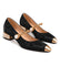 Angustias: mary jane jacquard con perla, color negro, vista del par