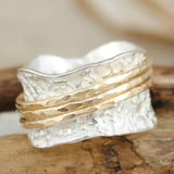 Anel Vintage Fino Girado en Oro y Plata