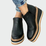 Celia - Elegantes Botines Camel De Cuero Con Plataforma