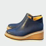 Celia - Elegantes Botines Camel De Cuero Con Plataforma