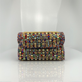 Alba | Bolso de Hombro con Cadena Chic y Diamantes de Color