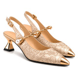 Cayetana: zapatos destalonados con perla, color beige, vista del par