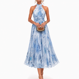 Garazi | Vestido Maxi Halter de Acuarela