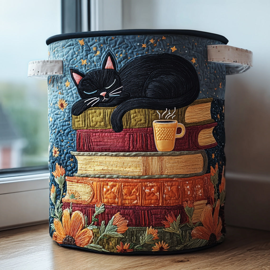 Gato Curioso - Cesta de Almacenaje Acolchada