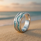 Anillo "Aura" de las olas del océano y la playa