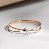 Anillo Trenzado en Oro Rosa y Plata