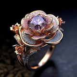 Anillo con Flores Exóticas en Capas