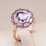 Anillo con Cristal Morado Redondo