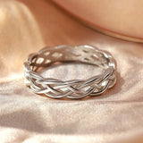 Anillo con Trenzado de Bronce en Plata Laminada