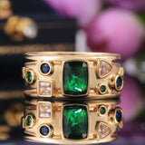 Anillo con Cristales Multicolores