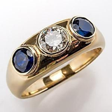 Anillo con Circonio y Cristal Azul