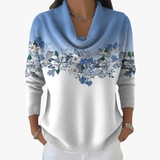 Alora Azul | Suéter floral con cuello suave