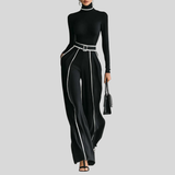 Emma – Conjunto elegante de dos piezas con cuello alto y pantalón ancho
