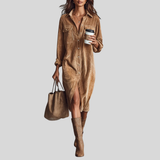 Estela – Vestido midi de pana