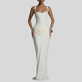 Leonor - Vestido maxi de escote cuadrado