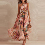 Antía | Vestido Maxi Floral de Un Hombro