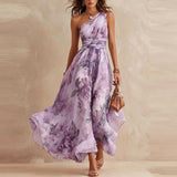 Antía | Vestido Maxi Floral de Un Hombro