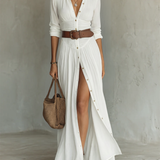 Vestido Maxi de Lino Blanco